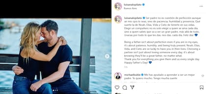 El posteo de Luisana Lopilato dedicado a Michael Bublé por el Día del Padre