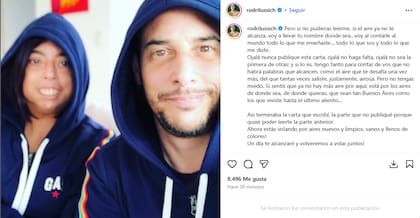 El posteo de Lussich en redes sociales