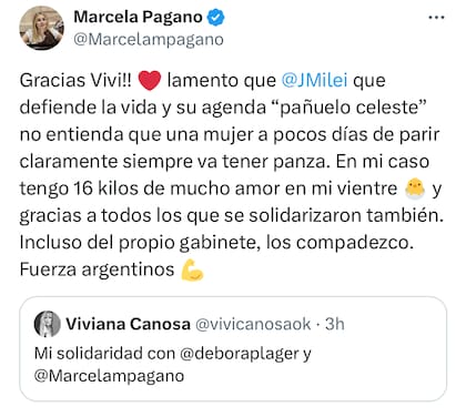 El posteo de Marcela Pagano