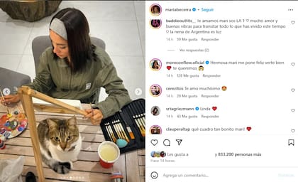 El posteo de María Becerra y los comentarios que recibió de parte de sus seguidores