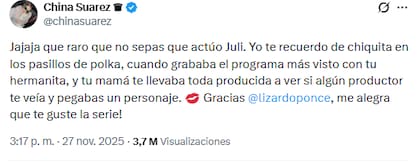 El posteo de María Eugenia Suárez contra Julieta Poggio