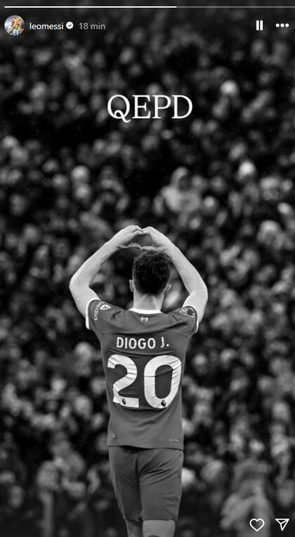 El posteo de Messi tras la trágica muerte de Diogo Jota