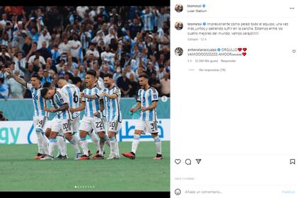El posteo de Messi tras la victoria argentina (Foto: Instagram @leomessi)