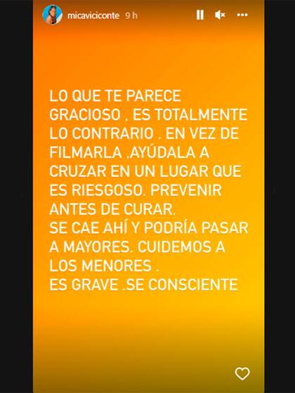El posteo de Mica Viciconte