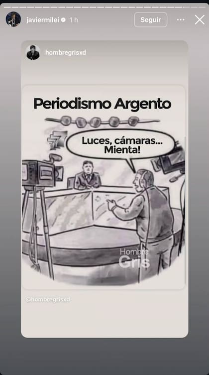 El posteo de Milei por el Día del periodista.