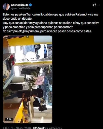 El posteo de Nacho Elizalde en X