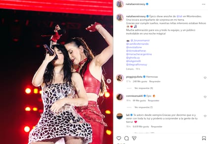 El posteo de Natalia en las redes para agradecerle a Lali por la invitación