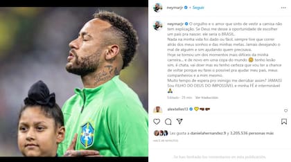 El posteo de Neymar en Instagram: "¿Mucho tiempo para esperar a que el enemigo me derribe así? ¡Nunca!"