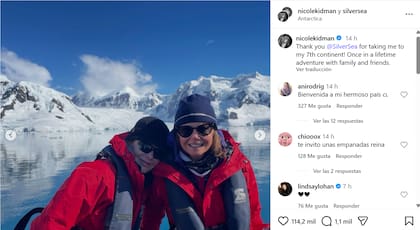 El posteo de Nicole Kidman sobre sus vacaciones en la Antártida
