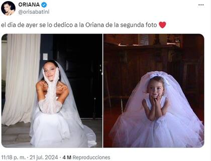 El posteo de Oriana Sabatini tras su boda