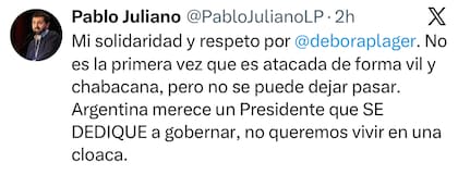 El posteo de Pablo Juliano