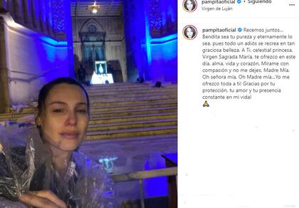 El posteo de Pampita una vez que llegó a la Basílica de Luján (Foto: Instagram/@pampitaoficial)