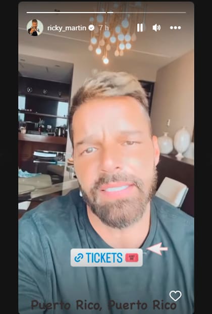 El posteo de Ricky Martin anunciando un nuevo show en su tierra natal, Puerto Rico
