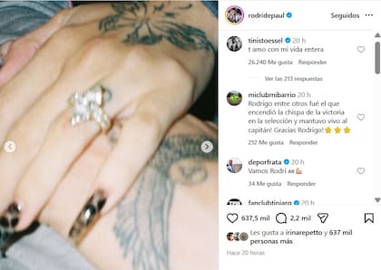 El posteo de Rodrigo De Paul