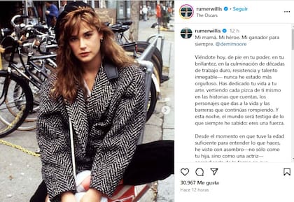 El posteo de Rumer minutos antes de que su madre ingresara al Dolby Theatre