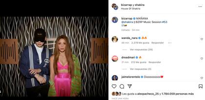 El posteo de Shakira y Bizarrap