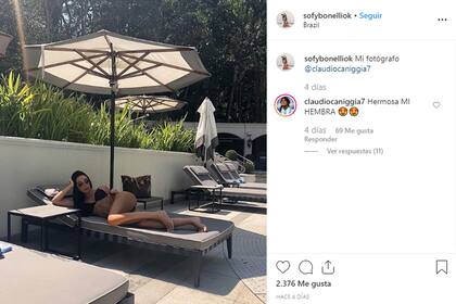 El posteo de Sofía Bonelli y el picante comentario de Claudio Paul Caniggia