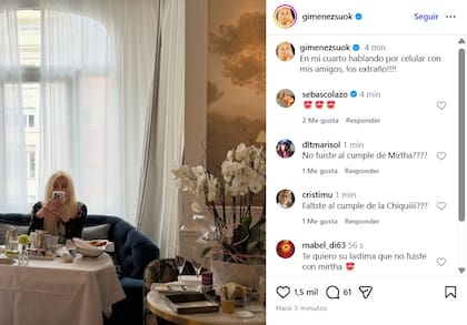 El posteo de Susana en Instagram