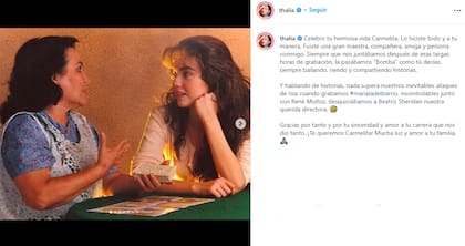 El posteo de Thalía tras la muerte de Carmen Salinas (Foto: Captura Instagram/@thalia)