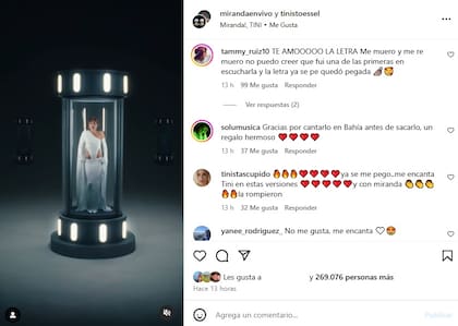 El posteo de Tini Stoessel sobre "Me Gusta" y los comentarios que recibió de parte de sus seguidores