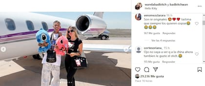 El posteo de Wanda junto a L-Gante y la reacción de los usuarios