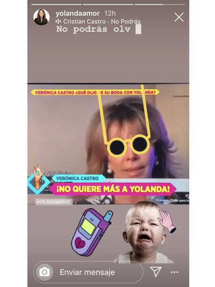 El posteo de Yolanda Andrade contra Verónica Castro