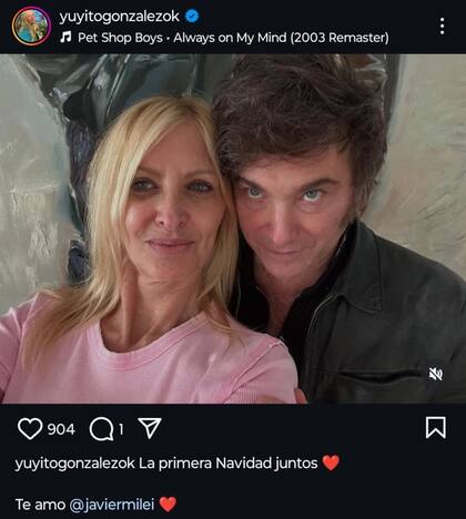 El posteo de Yuyito González que compartió Milei