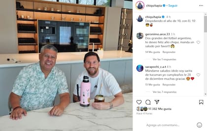 El posteo del Chiqui Tapia con Lionel Messi en su casa de Rosario