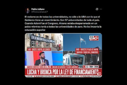 El posteo del diputado nacional Pablo Juliano