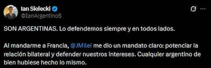 El posteo del embajador argentino en Francia por el conflicto de Malvinas.