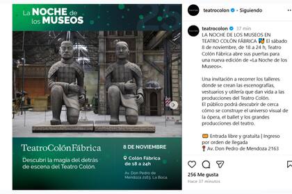 El posteo del espacio por La Noche de los Museos