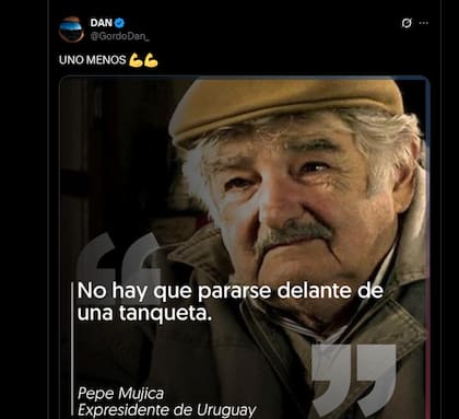 El posteo del Gordo Dan tras la muerte de Mujica