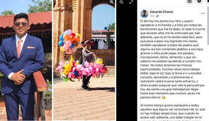 El posteo del joven graduado que vendía globos