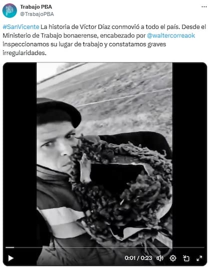 El posteo del Ministerio de Trabajo bonaerense sobre la situación laboral vulnerable de Víctor Díaz