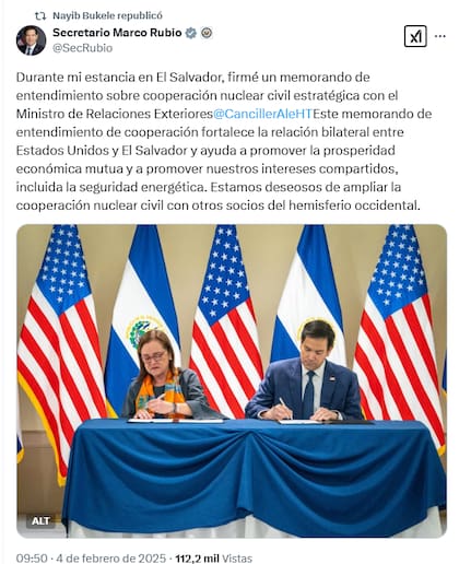 El posteo del secretario de Estado estadounidense, Marco Rubio, respecto del acuerdo de energía nuclear
