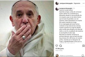 El posteo del sobrino del papa Francisco