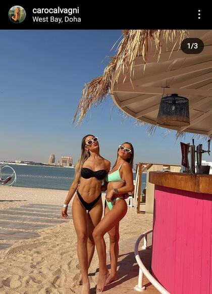 El posteo desde la playa de Doha de las novias de Lautaro Martínez y Nicolás Tagliafico
