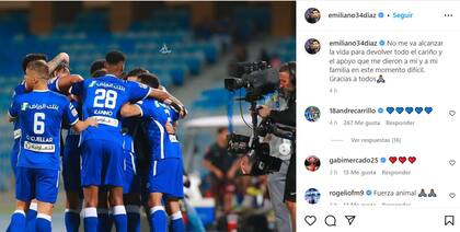 El posteo emotivo de Emiliano Díaz en su cuenta de Instagram