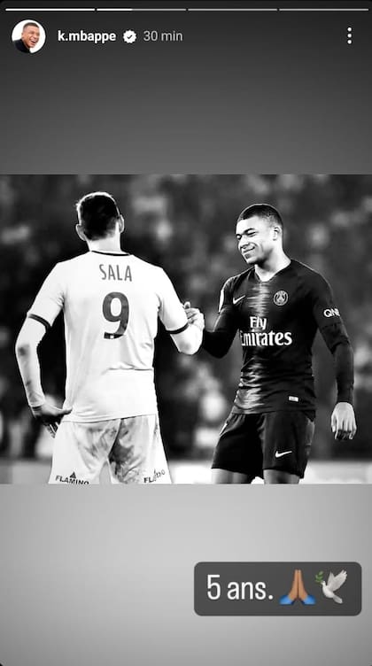 El posteo en Instagram de Mbappé para Emiliano Sala