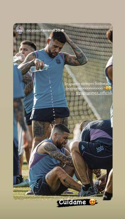 El posteo en Instagram de Papu Gomez y Otamendi