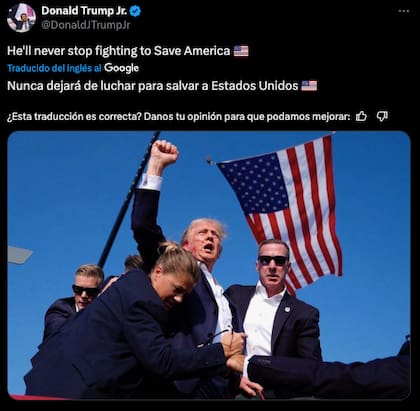 El posteo en X del hijo de Donald Trump (Donald Trump JR)