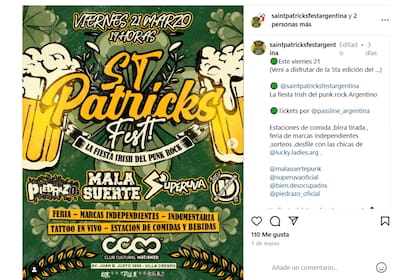 El posteo por el festival de música