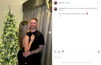 El posteo que Ailén Cova le dedicó a Alexis Mac Allister por su cumpleaños (Instagram @ailencova)