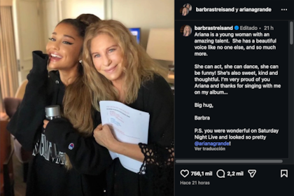 El posteo que Barbra Streisand compartió y que hizo emocionar a Ariana Grande