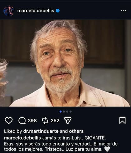 El posteo que compartió el actor