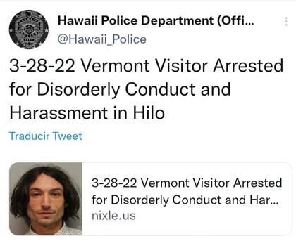 El posteo que compartió el departamento de policía de Hawái en las redes sociales