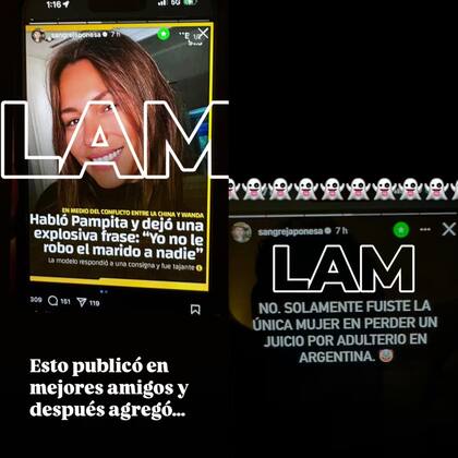 El posteo que habría hecho la China Suárez contra Pampita en sus mejores amigos de Instagram (Foto: Instagram)