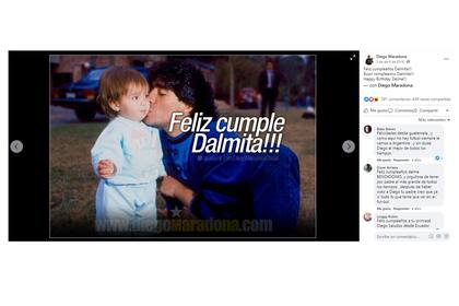 El posteo que hizo Diego Maradona por el cumpleaños de Dalma