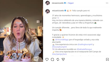 El posteo que hizo Mica Viciconte por su cumpleaños 37