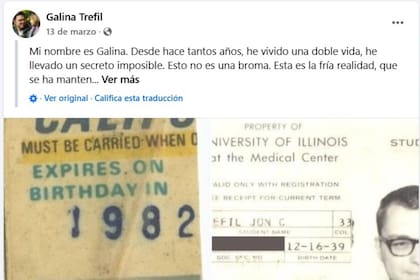 El posteo que inició todo: allí la mujer dice que su padre es un asesino serial y da detalles de sus supuestos crímenes